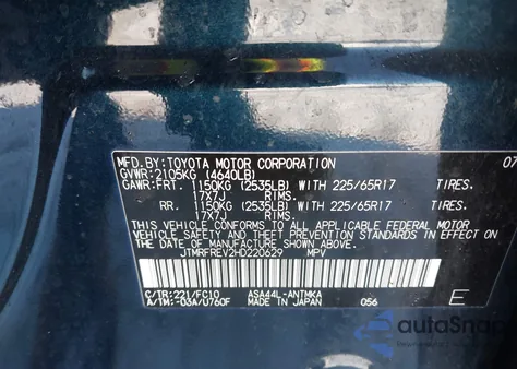 2017 Toyota Rav4 Xle z USA, uszkodzony, nr VIN JTMRFREV2HD220629